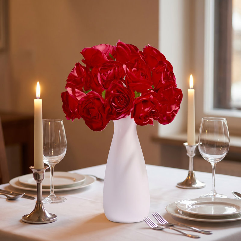 Bouquet de roses en velours de 11 pouces, Rouge