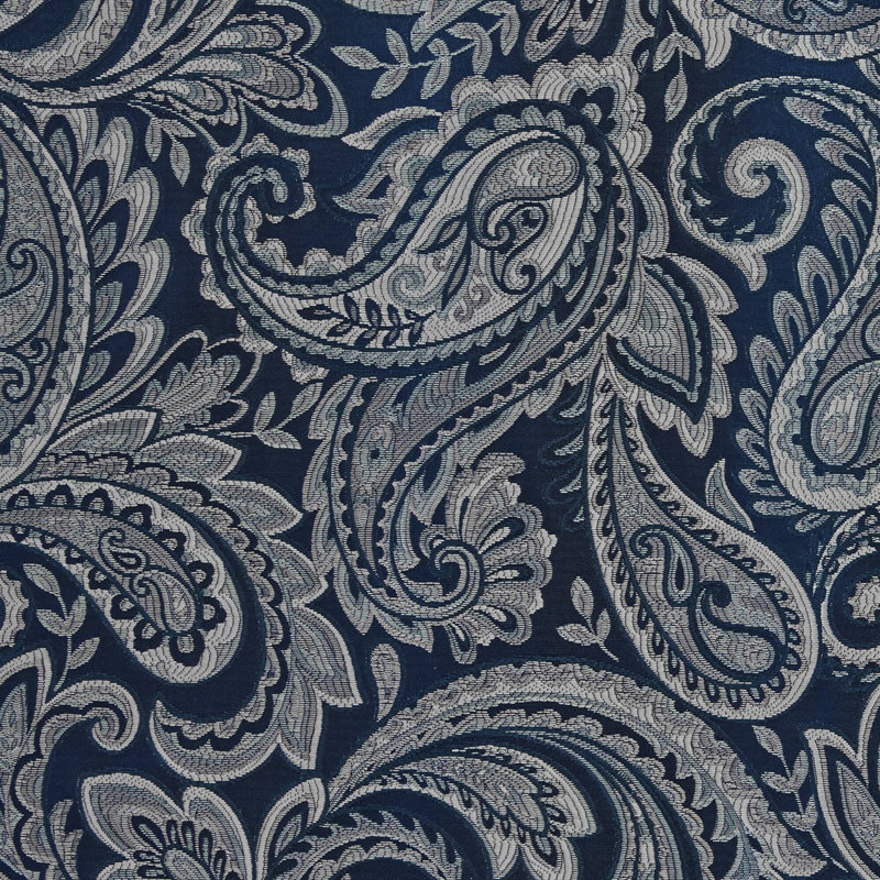 Paire de rideaux en jacquard bleu marine Aubrey 50 x 95 po, l 50 po x L 95 po, Bleu marine