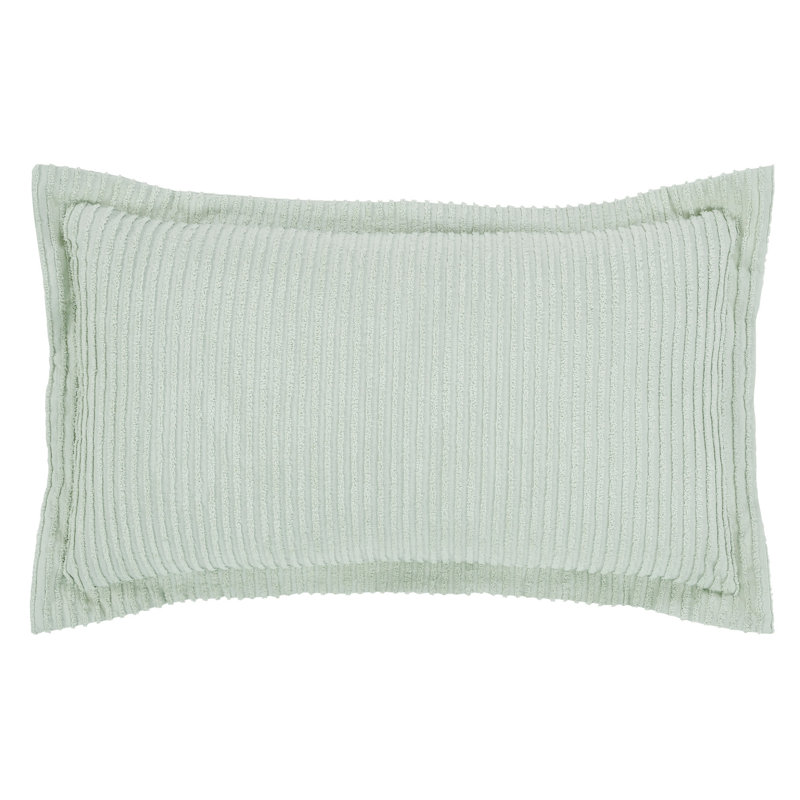Jullian 100% Cotton Tufted Pillow Sham, Modern Stripe Design, Soft Breathable Decorative Cover, OEKO-TEX Certified, Machine Washable, King Size (20" x 36"), Sage, All-Season