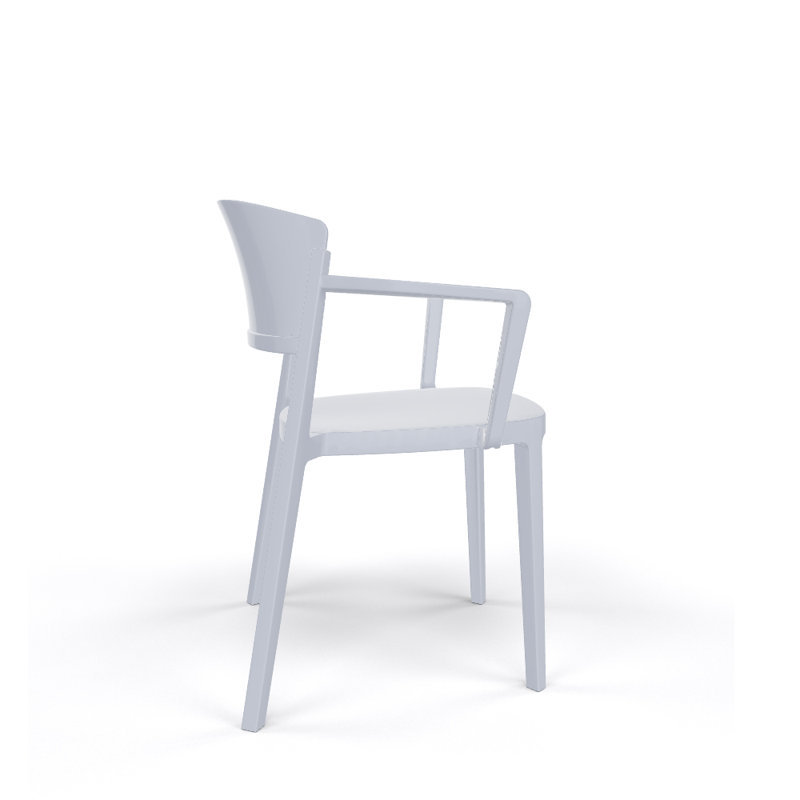 Chaise de patio empilable Sevan, Gris perle