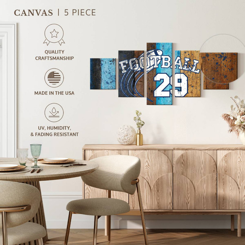 Surface du logo du football, H 24 po x l 55 po