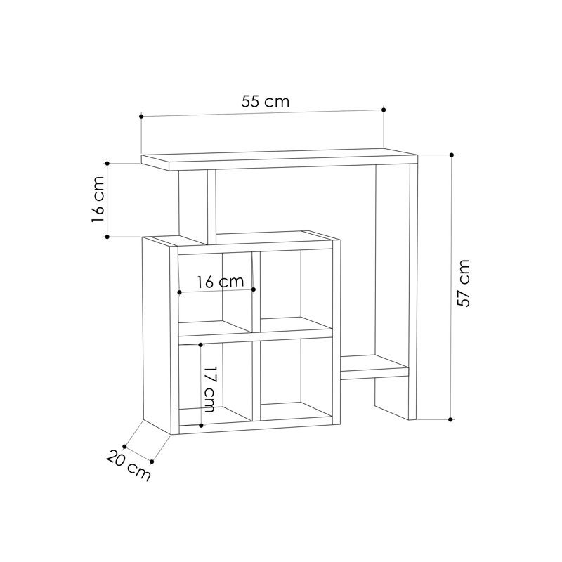 Table de bout avec rangement Frame, Blanc
