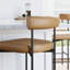 Tabouret de bar rembourré gris plume avec pieds en métal-1082854848-1085501922-1122663135