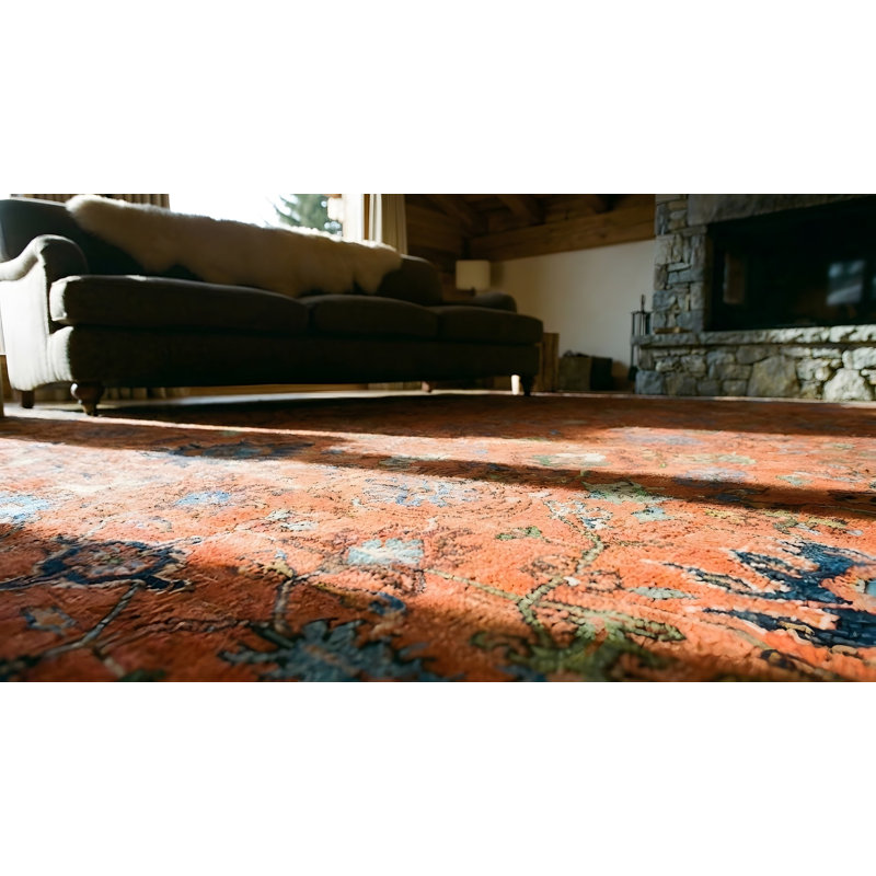 Hand Knotted Wool Floral Area Rug