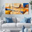 «Desert Landscape with Cactus and Rock Formations», art mural sur toile, style géométrique abstrait (ensemble de 3)-2122349645