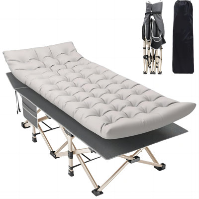 Lit de camp pliant avec matelas en coton pour le bureau, la maison et la plage, 450 lb