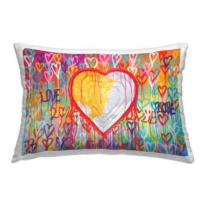 Coussin décoratif à motif de cœurs Urban Love par Hulis Mavruk