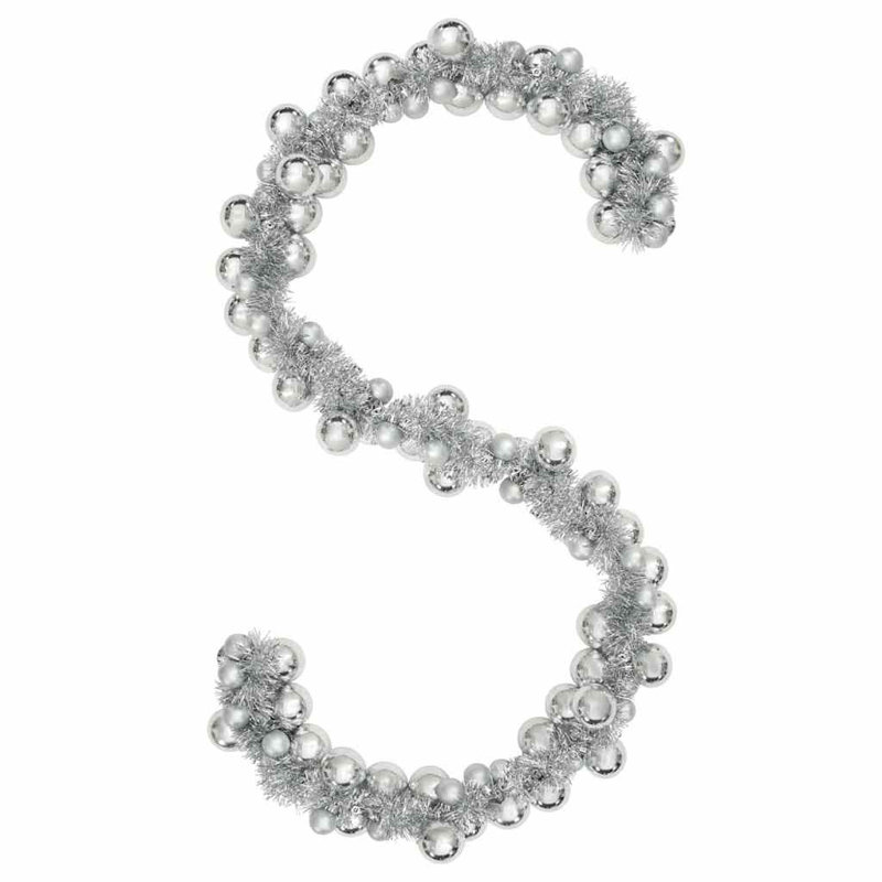 vidaXL Christmas Ball Garland 186 cm Polystyrene, Silver