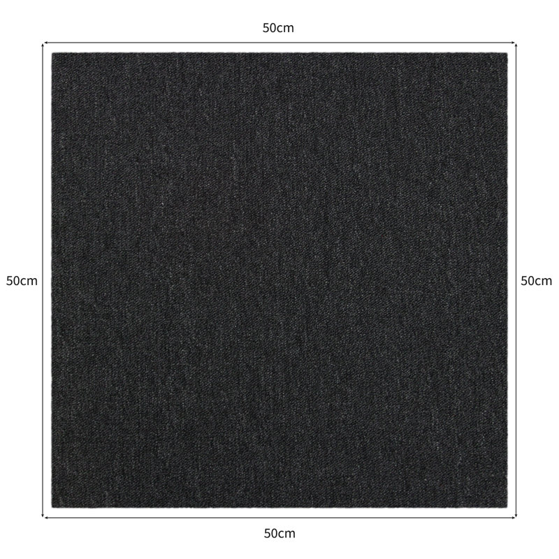 Evelee 50cm W x 50cm L Loose Lay Polypropylene Carpet Tile