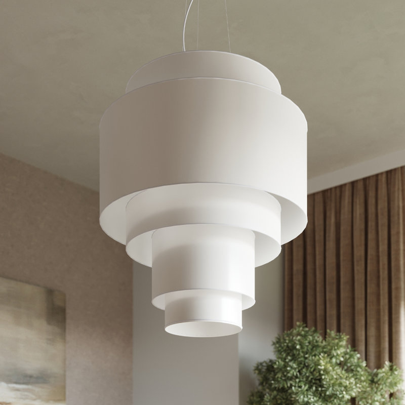 5 - Light White Drum Pendant