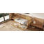 Lit de jour en rotin de style traditionnel avec 2 tiroirs pour un espace limité, chambre d'amis, aucun sommier nécessaire, noyer antique-1243592637