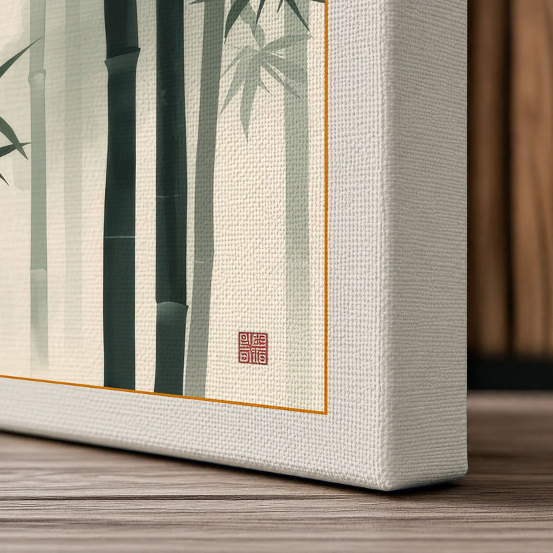 Bamboo Study Japandi - Wrapped Canvas, 30x20 - 76.2 x 50.8 cm, Cream Border
