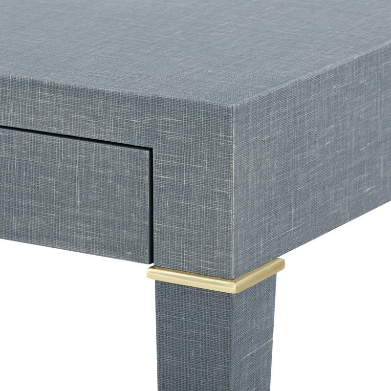 Claudette Writing Desk, Gray/Brass