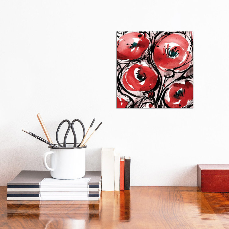 Poppy Love II by Kathy Morton Stanion - Wrapped Canvas Painting, 30.48 cm H x 30.48 cm W