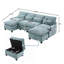 Canapé-lit modulaire en forme de U de 106 po pour le salon, canapés modulaires confortables et rembourrés, canapé-lit en U en chenille à 4 places avec méridienne, repose-pieds et coussins-422835255