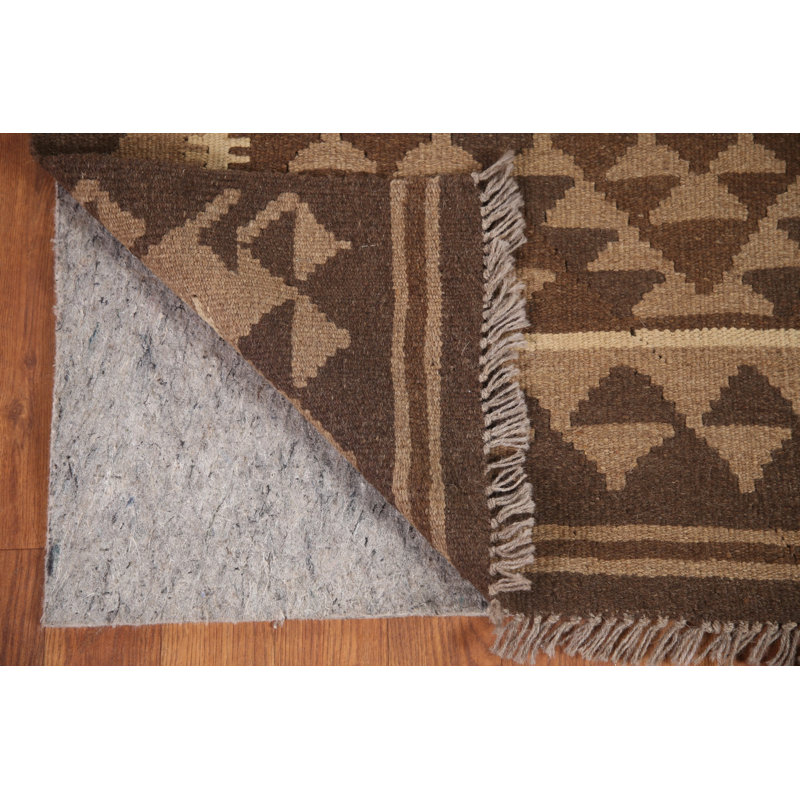 Tapis de couloir oriental brun Kilim 3 x 7
