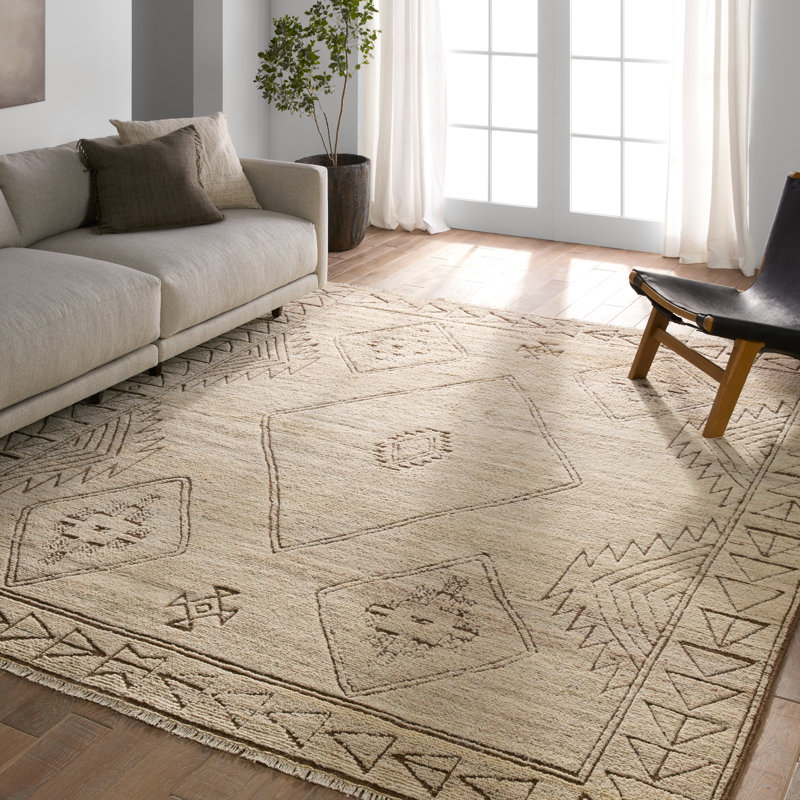 Zayda Handmade Wool Oriental Area Rug, Rectangle 6' x 9'