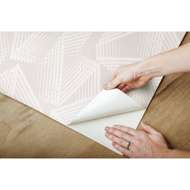Rouleau de papier peint auto-adhésif L 16,5 pi x l 20,5 po Ericka, Taupe/beige