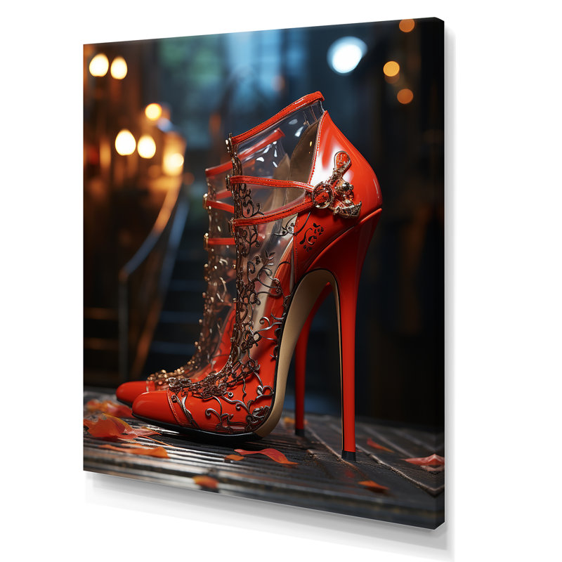 Fashion Red High Heels I - Imprimé, Toile tendue, H 20 po x l 12 po x P 1 po