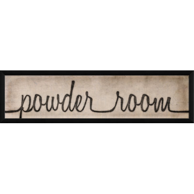 «Powder Room Sign», art textuel encadré