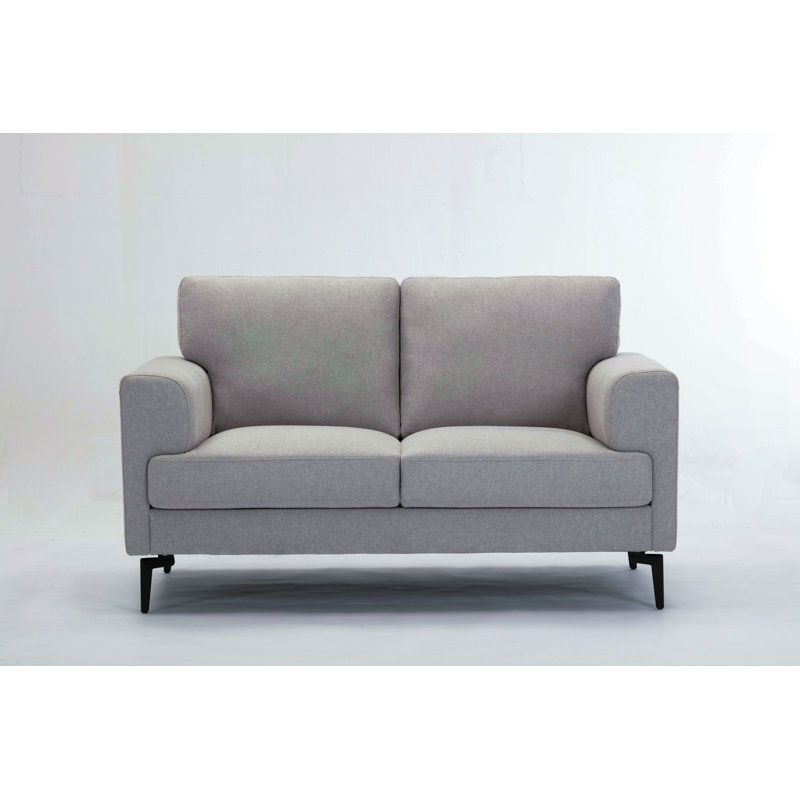 Causeuse en lin gris clair