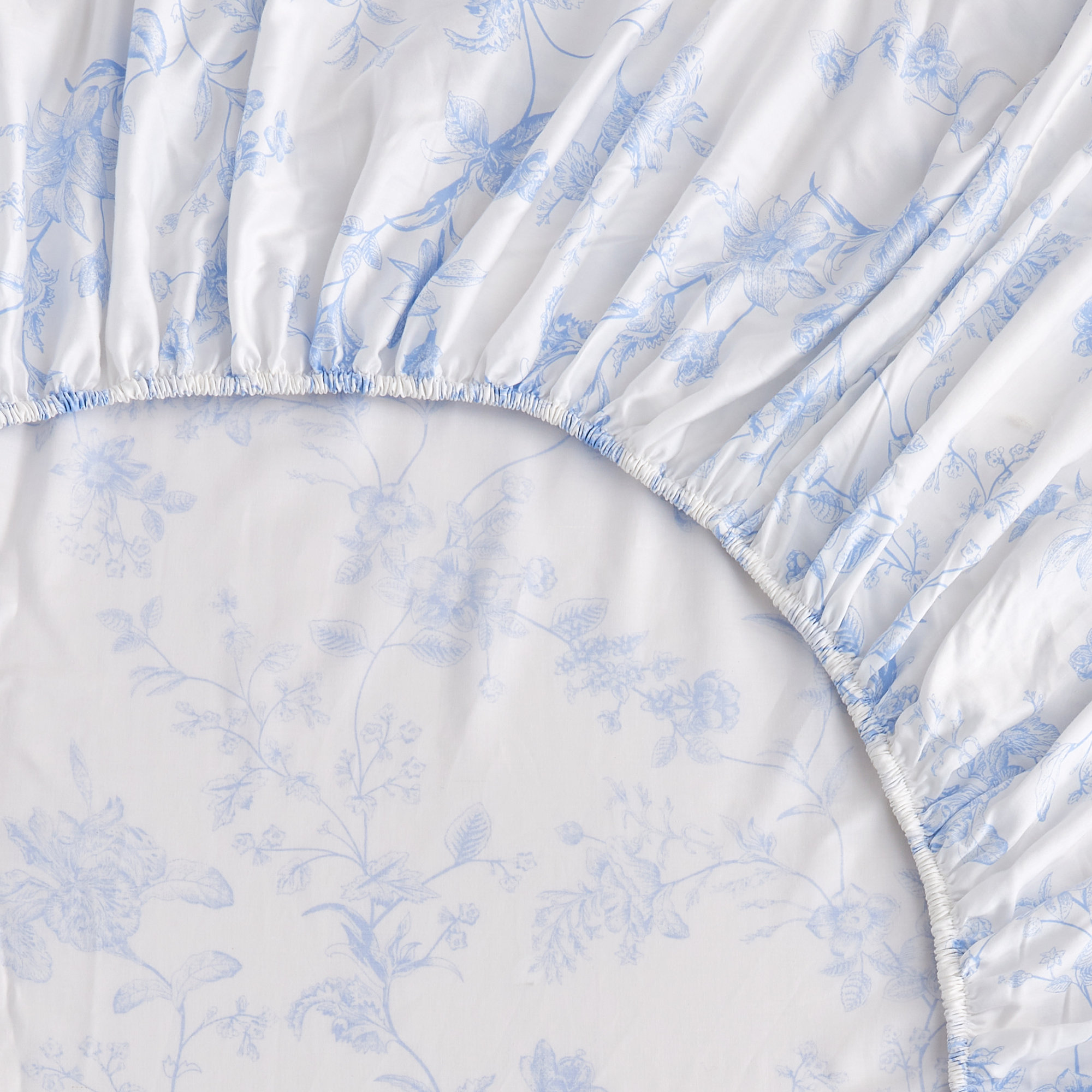 Barbet Sateen Sheet Set, Light Blue, Full Sheet Set + Fitted Sheet + 2 Pillowcases