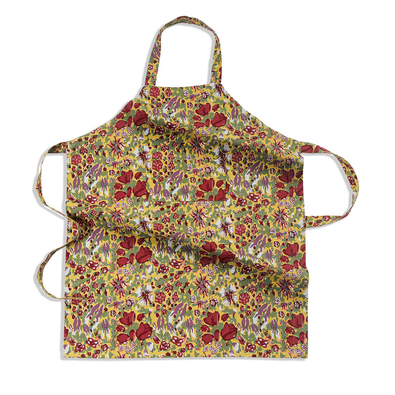 Jardine Floral Cotton Bib Apron, Red/Green