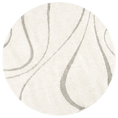 Baltej Modern Shag Cream/Ivory Area Rug
