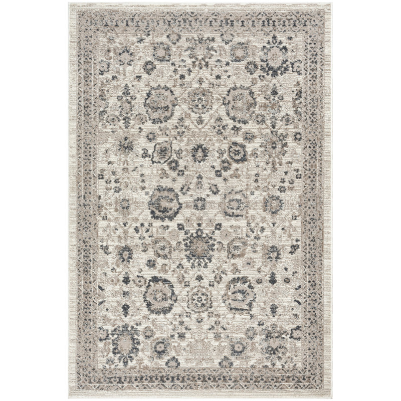 Charlton Home® Dezlynn Ivory Multicolor Vintage Indoor Rug, Rectangle 3'11" x 5'11"