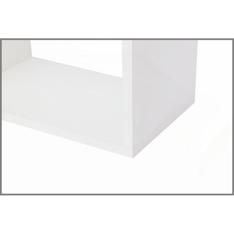 Asymmetrical Display Shelf & Bookcase, 5-Tier, White