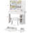 Makeup Vanity Dressing Table with Lighted Mirror & Power Outlet Charging Station, 3-Color Lighting, Drawers & Storage Cabinet-33738175