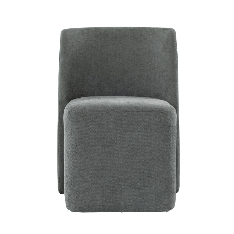 Leonas 32.75'' H Upholstered Dining Chair with Casters , Gray