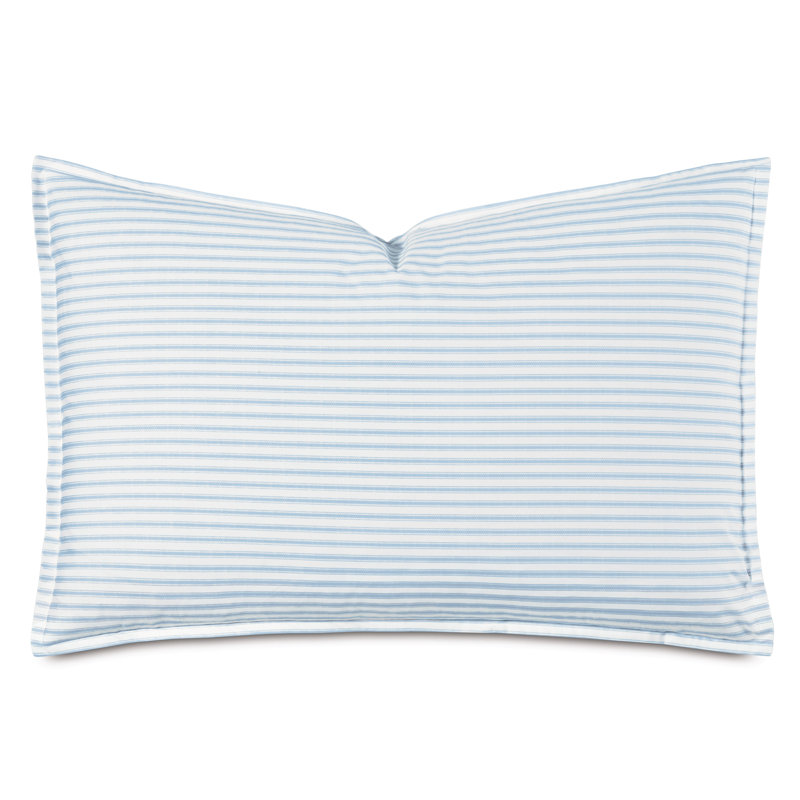 Blass Ticking Cotton Striped Sham by Alexa Hampton, Queen, Sky