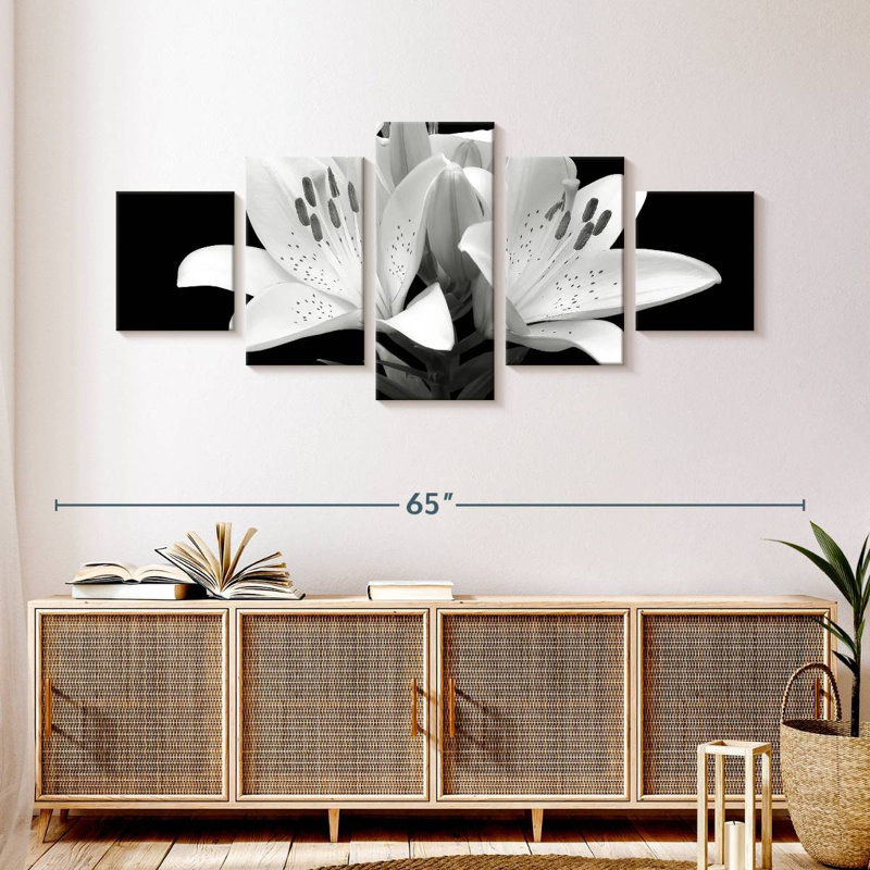 Gris floral, H 24 po x l 55 po