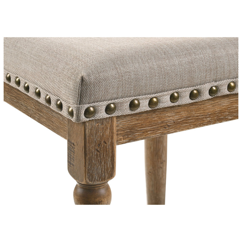 Tabourets de bar rembourrés en tissu beige Farsiris