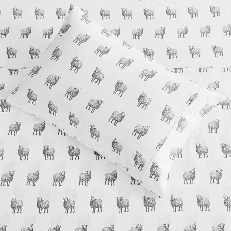 Sheep Sheet Set, Queen Sheet Set with 2 Pillowcases