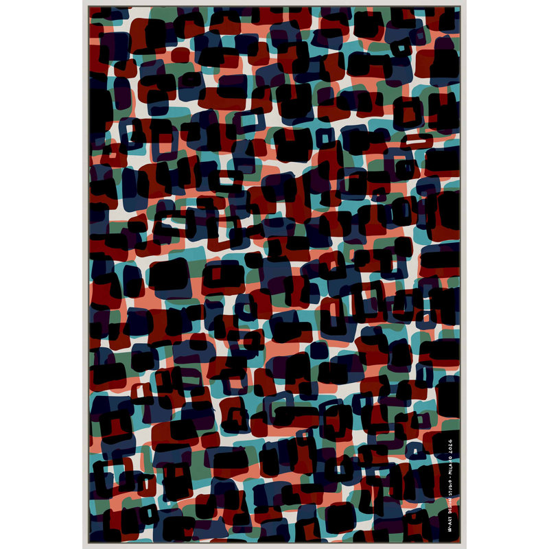 Color Clash I by Romina Gadler - Framed Wall Art, 20" H x 14" W, White Framed Canvas