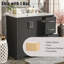 Meuble-lavabo traditionnel 36 po avec lavabo en céramique, armoire de salle de bain avec deux portes à fermeture douce et quatre tiroirs-1356546066