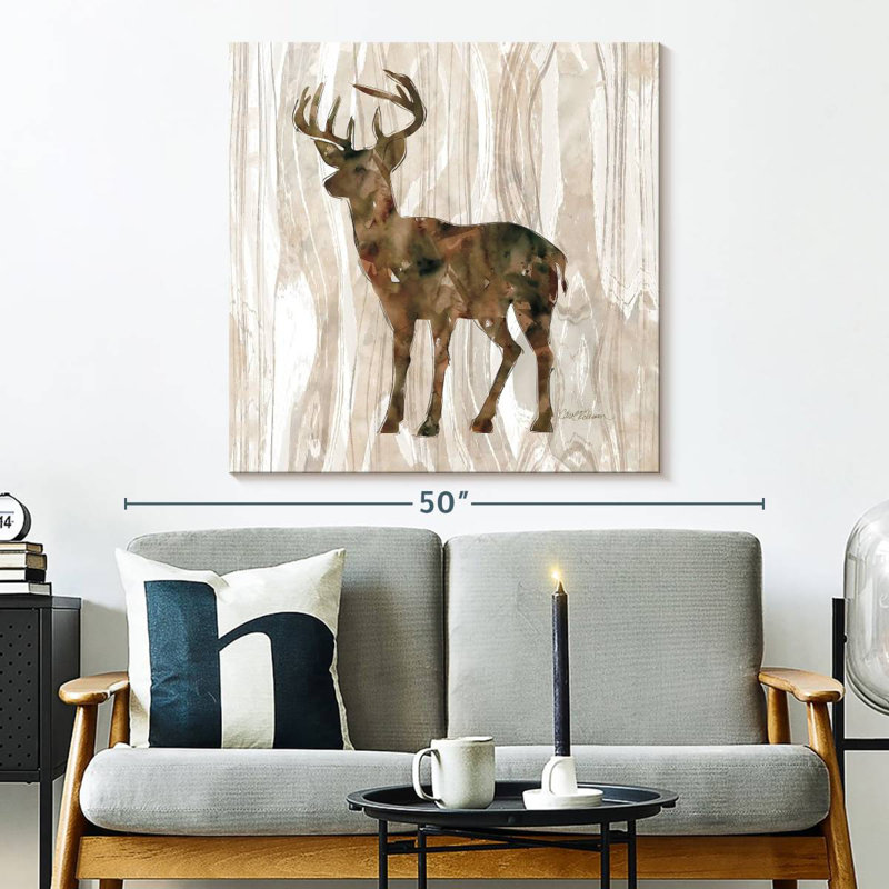 Crowle Brown Pine Forest Deer, 33" H x 33" W