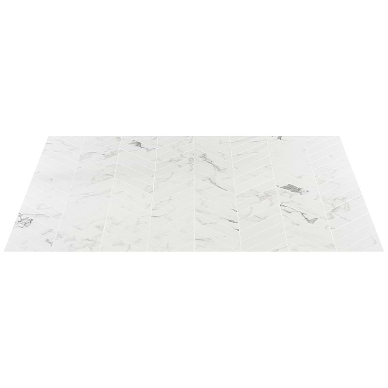 Dreamstone 2X8 Chevron Polished Porcelain Mosaic, Statuario Venato
