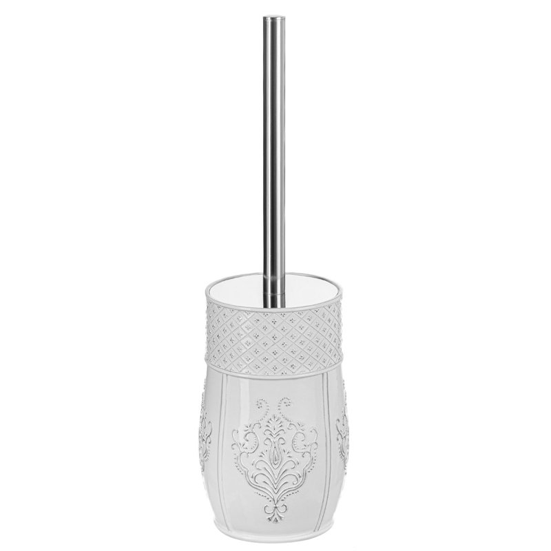Ensemble de brosse de toilette blanche - brosse et support pour cuvette de toilette - brosse et support pour cuvette de toilette Good Grip (blanc rétro)