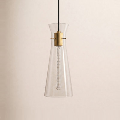 Gena Single Light Glass Pendant