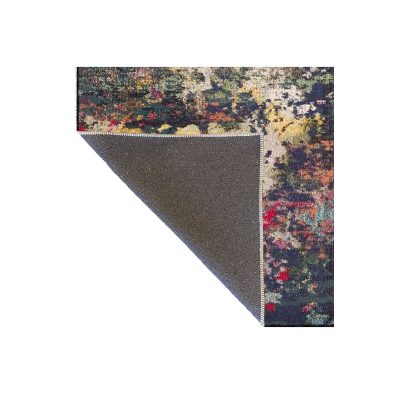 Tapis décoratif multicolore à motif flou et lavable, Tapis de couloir 4 pi 11 po x 9 pi 10 po inclus
