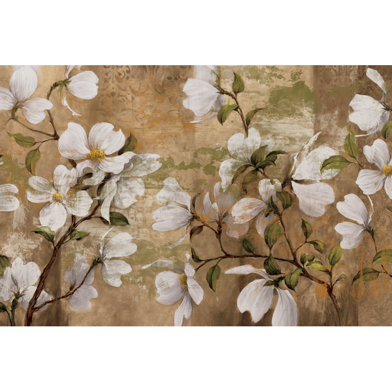 Traditional Painty Flowers - Wrapped Canvas Painting, 30cm H x 46cm W x 3.8cm D