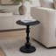Table d'appoint ronde vintage en fonte de 40 cm (15,7 po) avec piédestal et base lestée, idéale pour le salon, la chambre à coucher et la terrasse.
