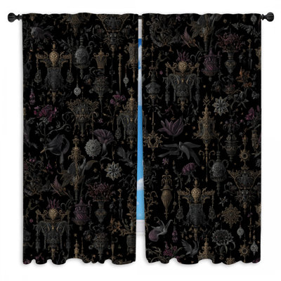 Rideaux de fenêtre Ornate Floral Illustration