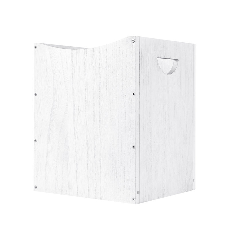 Poubelle en bois rustique Gallon, Blanc