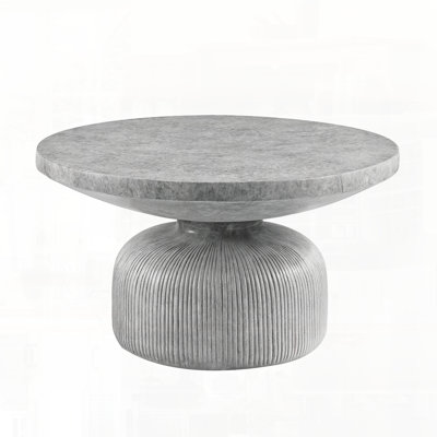 Table basse avec base piédestal en gris patiné