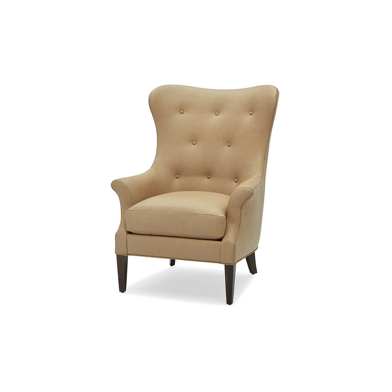 Jameson Wingback Chair, Sussex, Capri Brown Genuine Leather