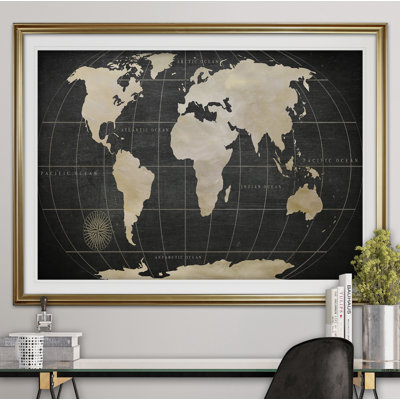 Carte du monde rétro - reproduction de cadre photo